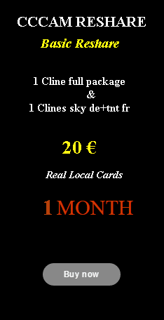 Subscription cccam reshare 1 month